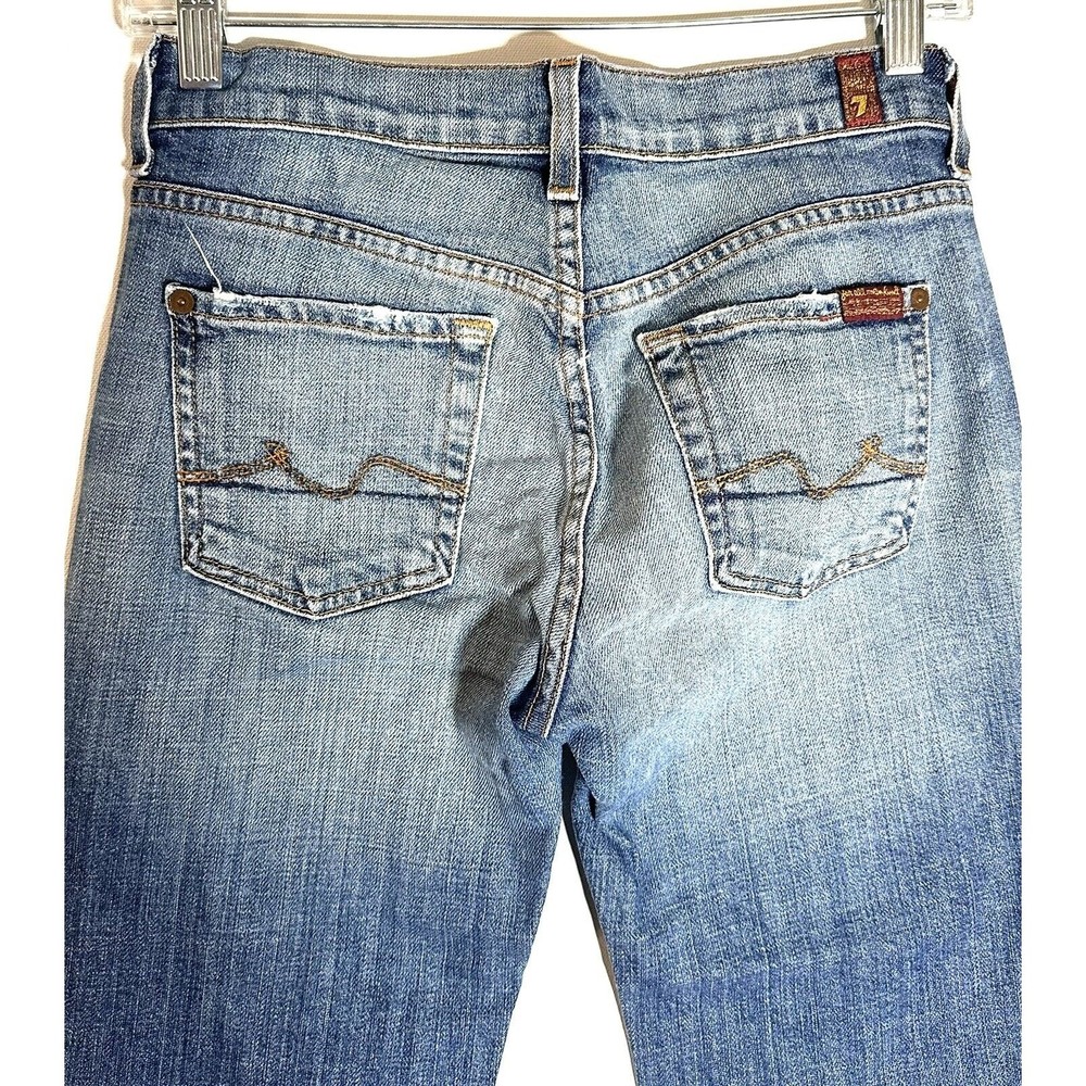 7 FOR ALL MANKIND -  Boycut Womens Jeans Button Fly Blue Denim - Size 26 X 33